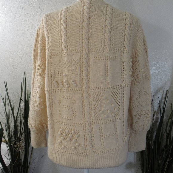 Hand Knit Button Front Cardigan & Infinity Scarf - Picture 5 of 8